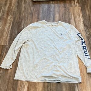 Hurley Light Gray Long Sleeve Tee with Blue Accents